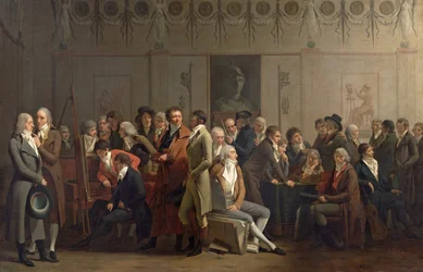 Reünie van kunstenaars in het atelier van Isabey, 1798